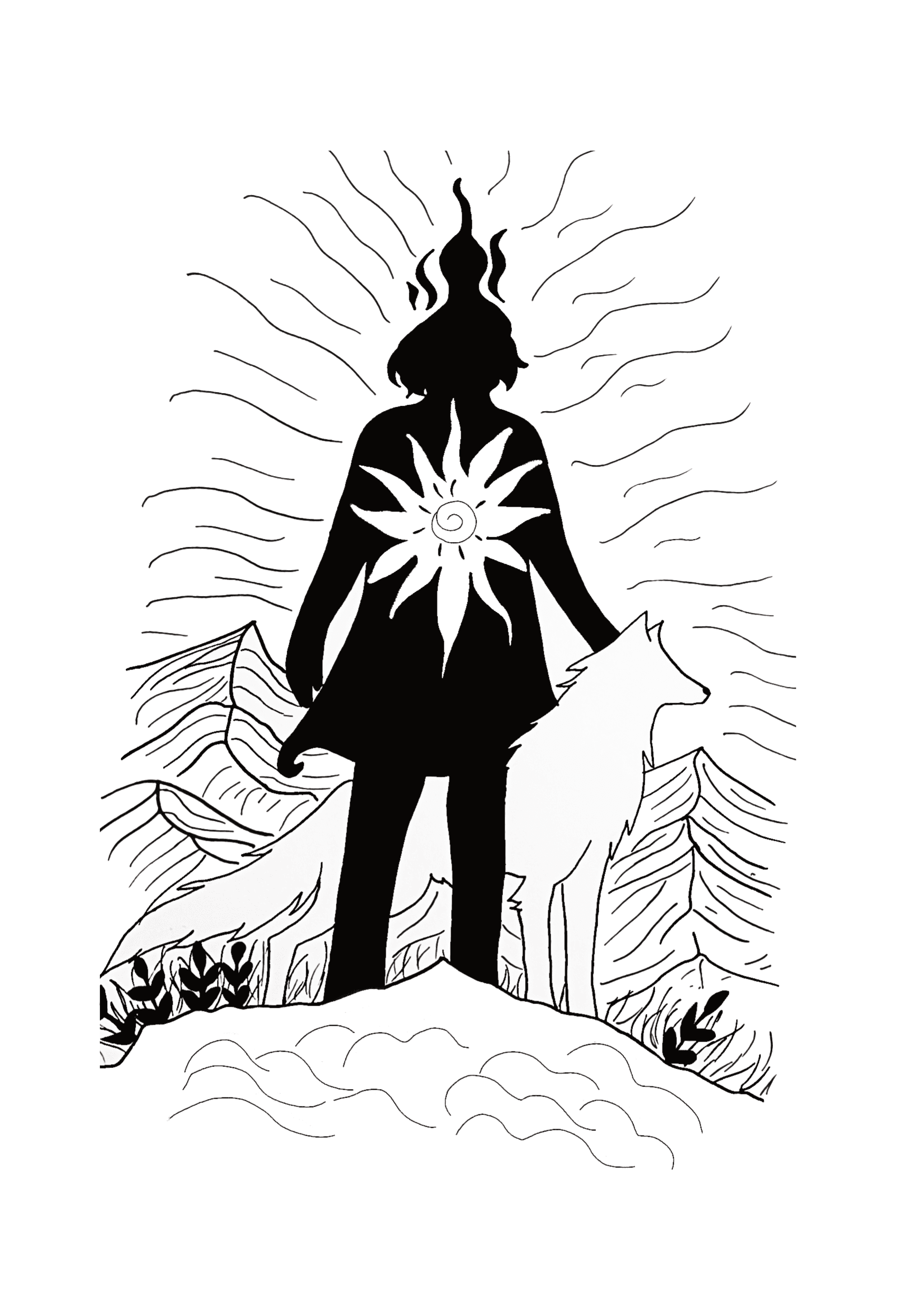 Dessin au trait pour coloriage et blog créatif Odara Art