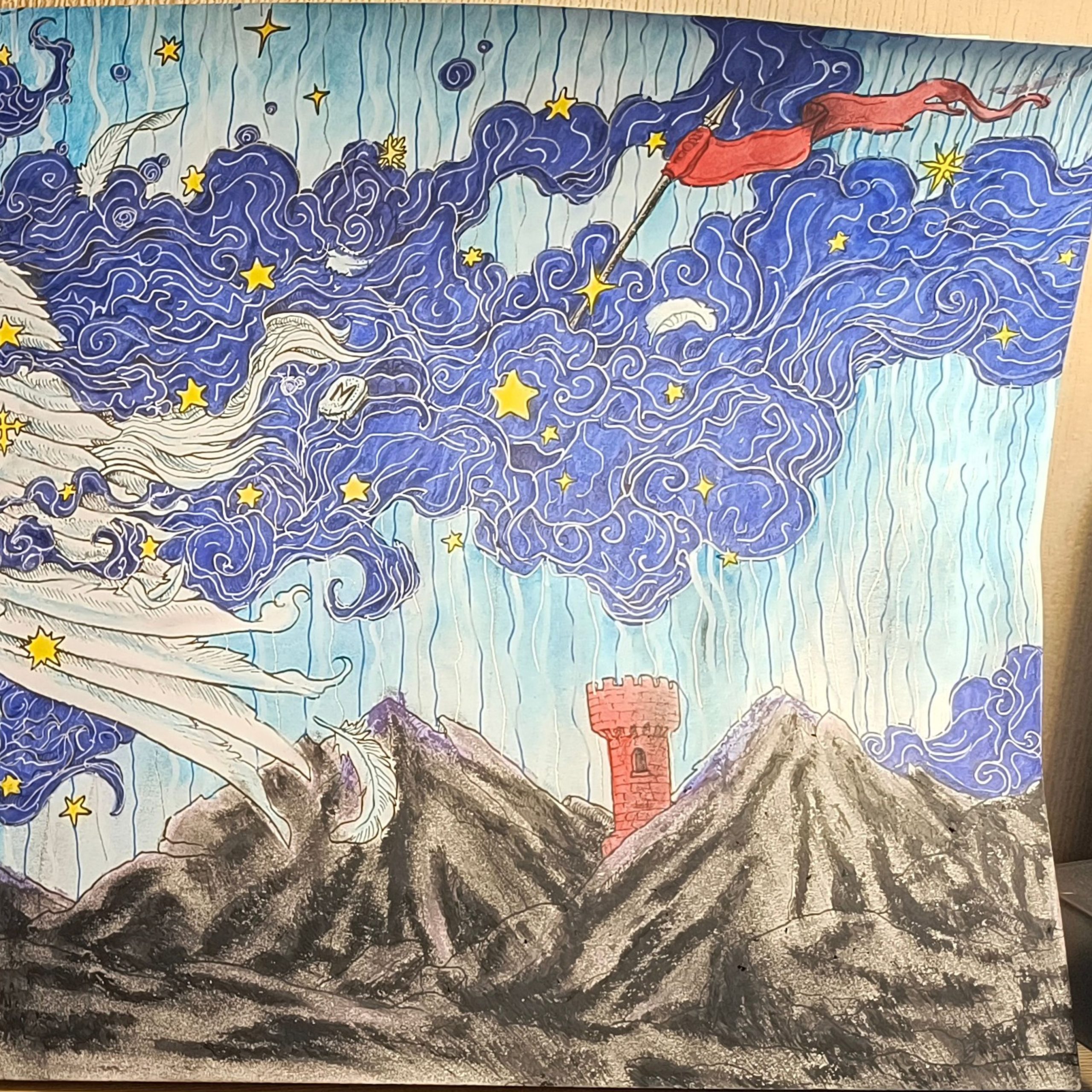 Coloriage sur le livre de Kerby Rosanes : Colormorphia