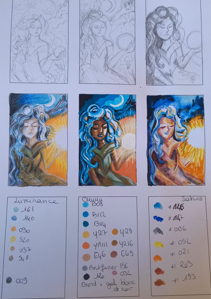 Illustrations et essaies de coloriage zen pour le Slow Summer avec des palettes de couleurs chaudes et apaisantes.